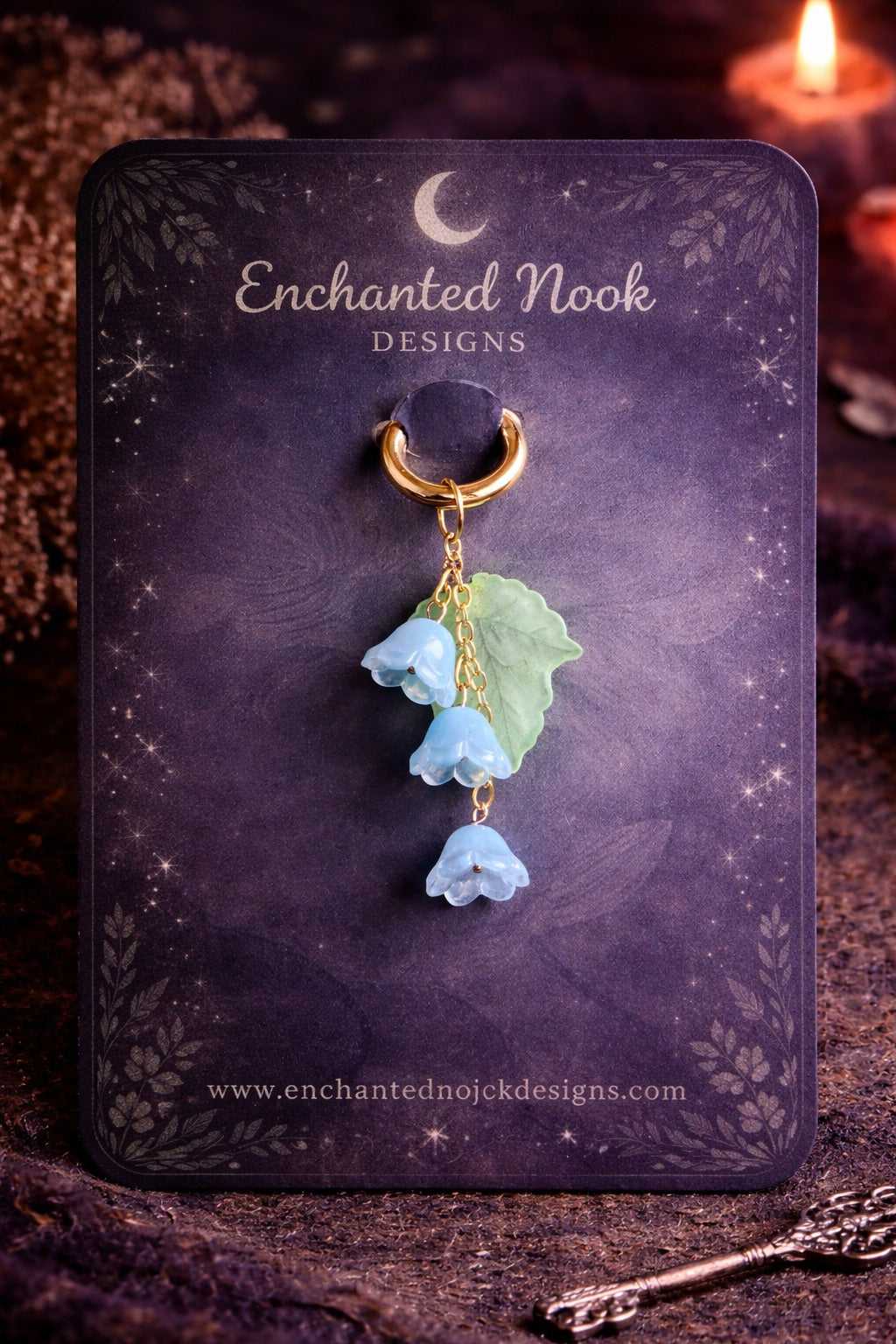 Dainty Flower with Leaf Charm