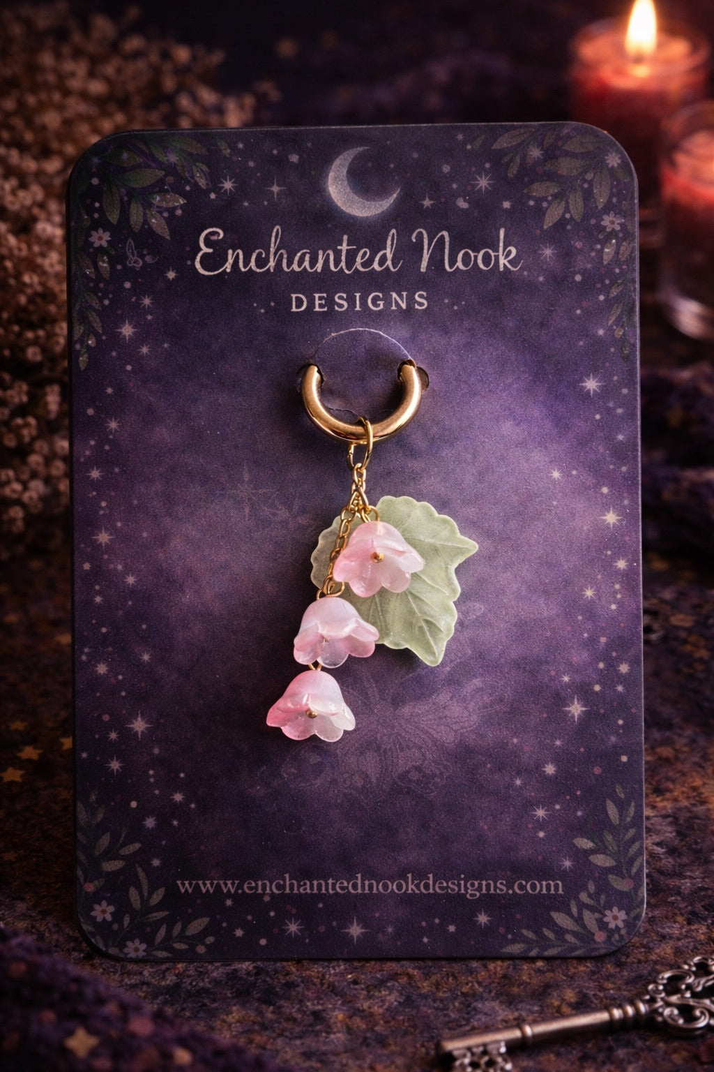 Dainty Flower with Leaf Charm